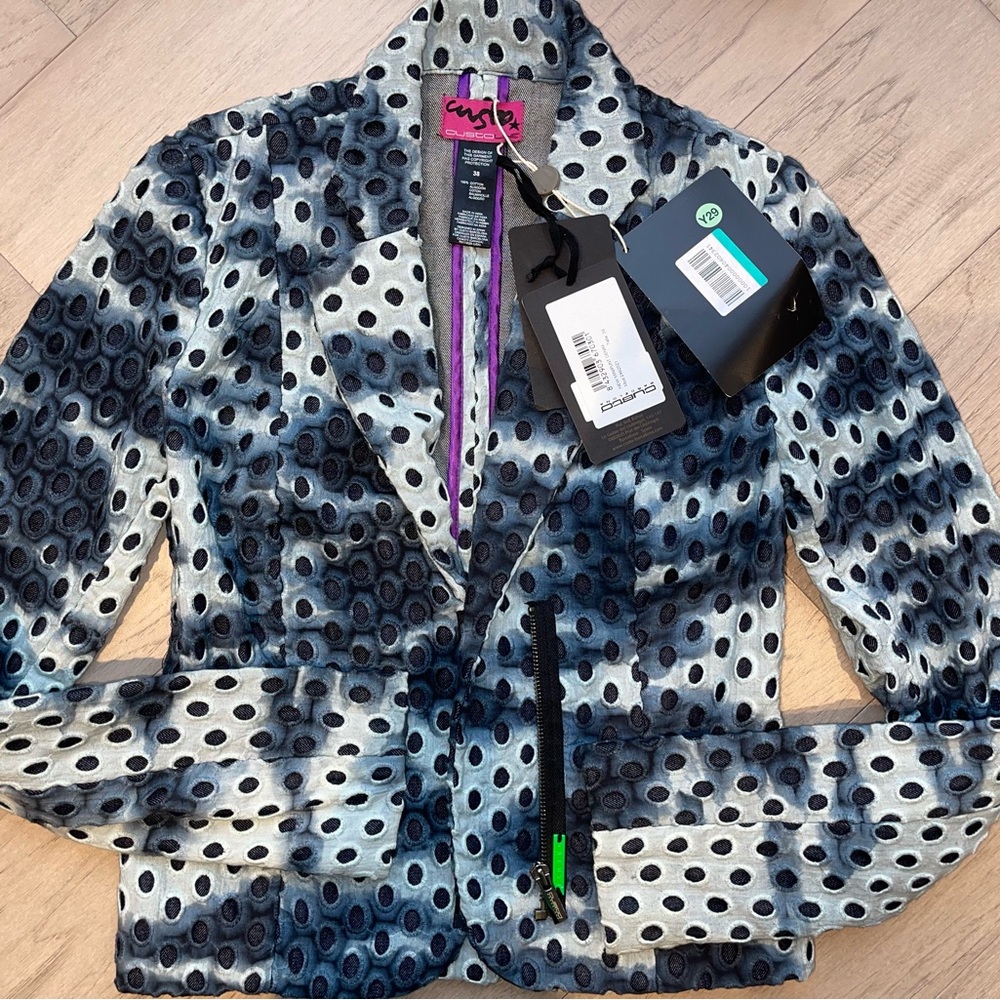 Custo Barcelona Black and Gray Blazer with Elegant Design